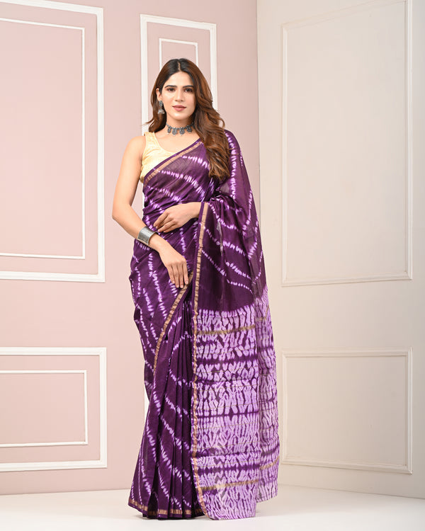 Chanderi Printed Saree With Blouse