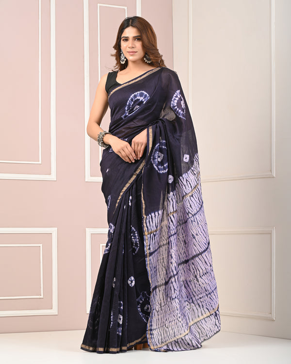 Chanderi Printed Saree With Blouse