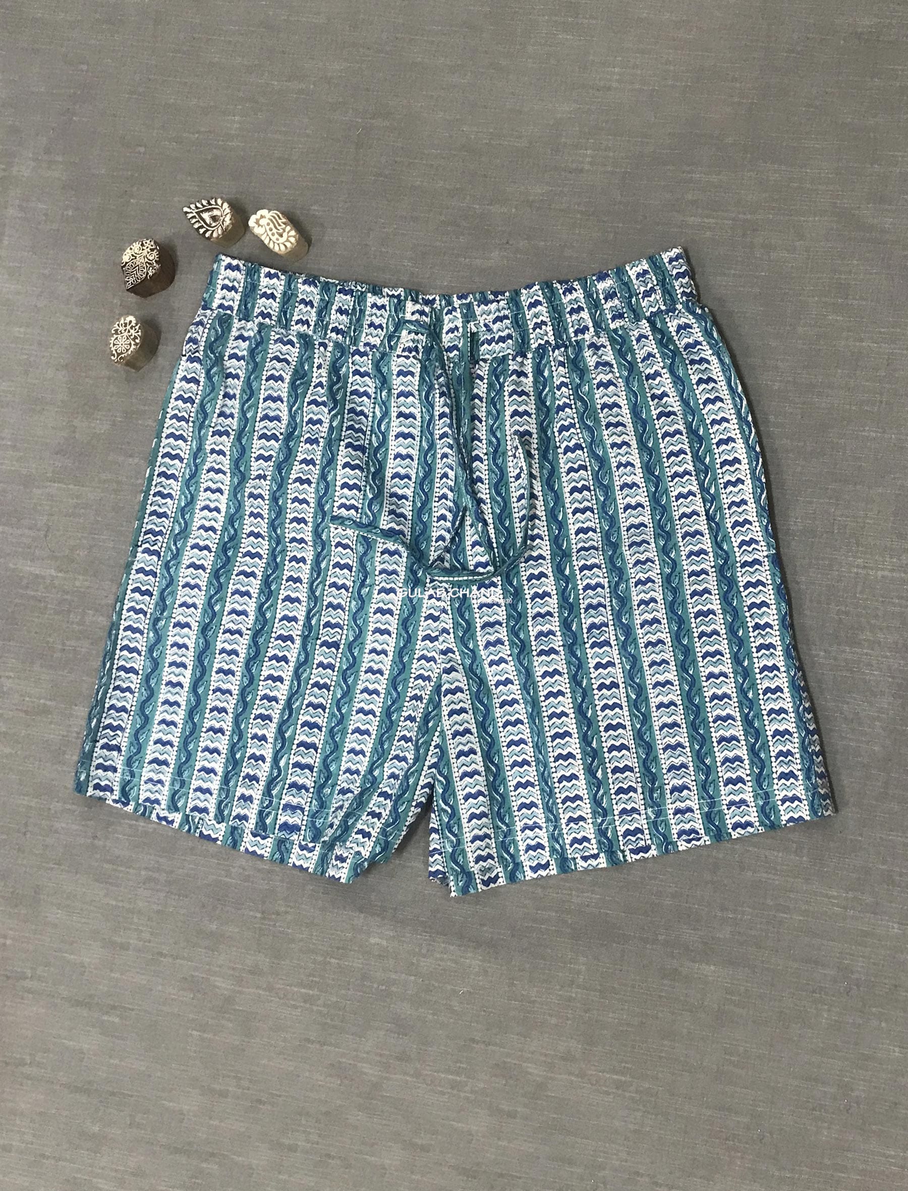 Cotton Block Printed Shorts - Medium