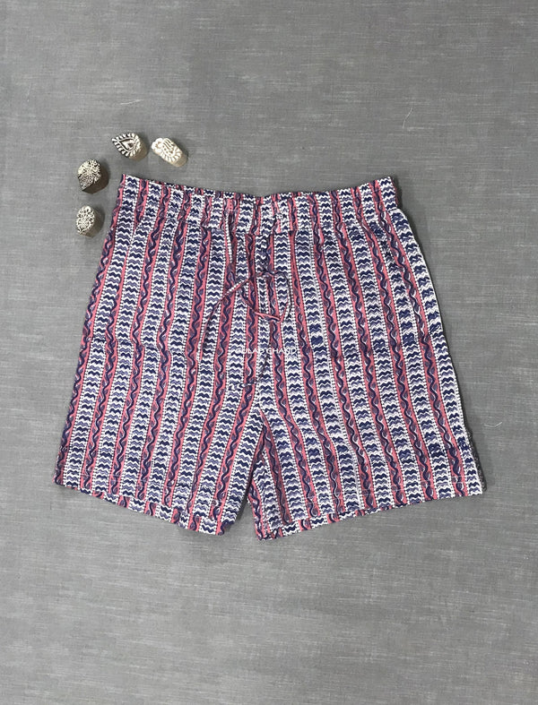 Cotton Block Printed Shorts - Medium