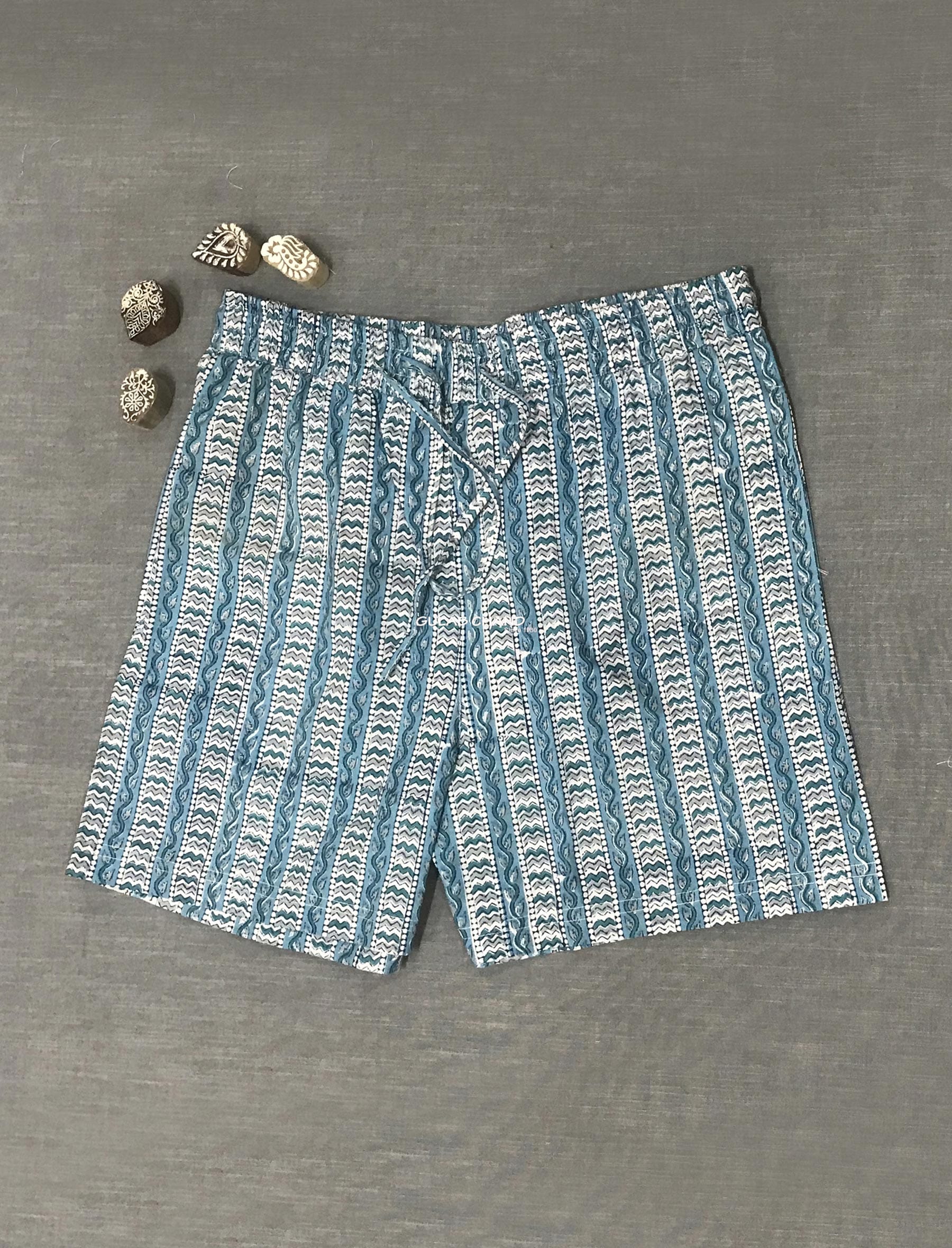 Cotton Block Printed Shorts - Medium