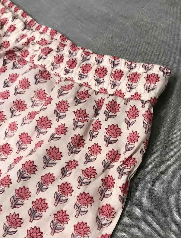 Cotton Block Printed Shorts - Large