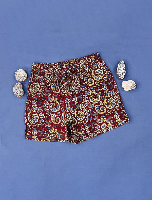 Cotton Block Printed Shorts - Large