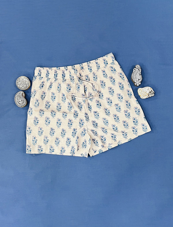 Cotton Block Printed Shorts - Large