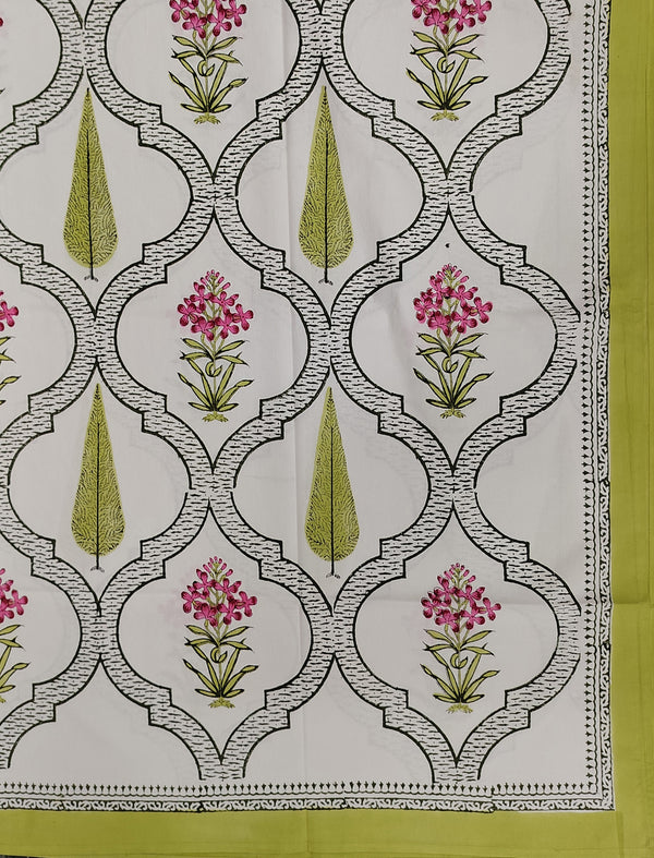 Block Printed Single Bedsheet