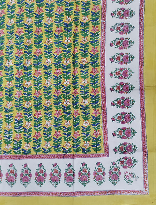 Block Printed Single Bedsheet