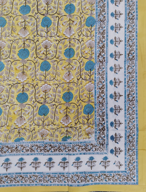 Block Printed Single Bedsheet