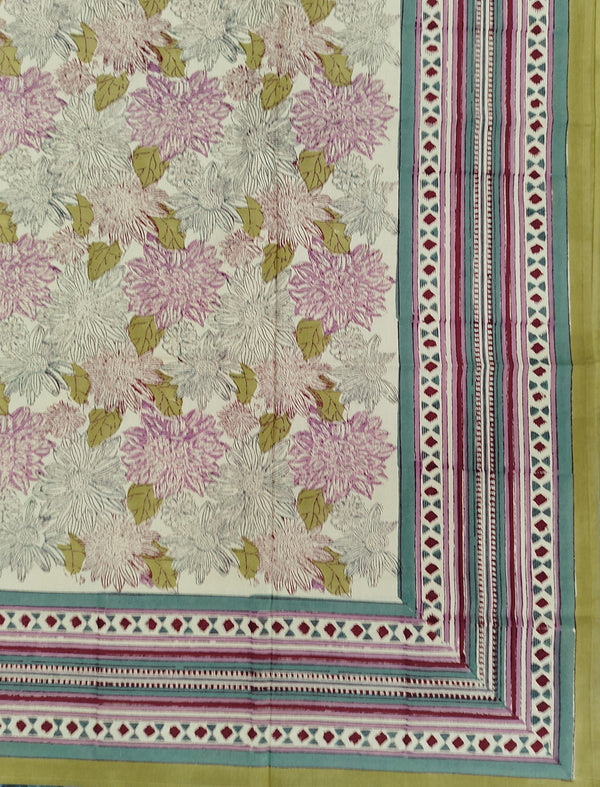 Block Printed Single Bedsheet