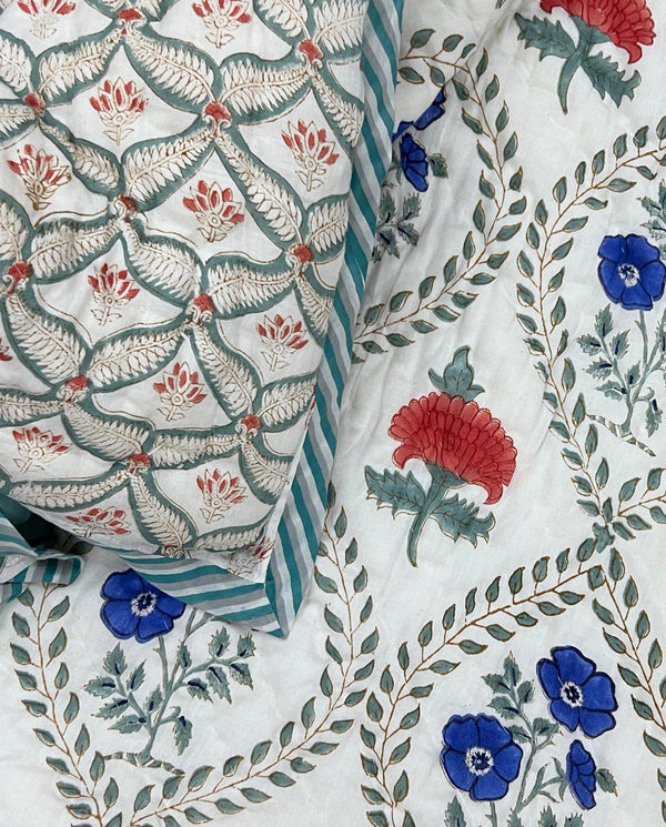 Hand Block Printed Cotton Quilt