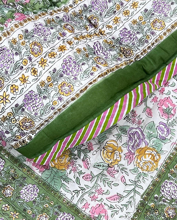 Hand Block Printed Cotton Quilt