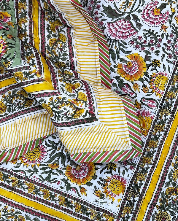Hand Block Printed Cotton Quilt