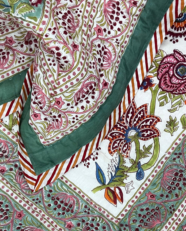 Hand Block Printed Cotton Quilt