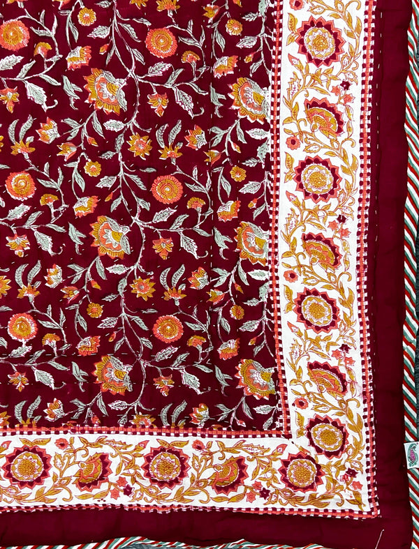 Hand Block Printed Cotton Quilt