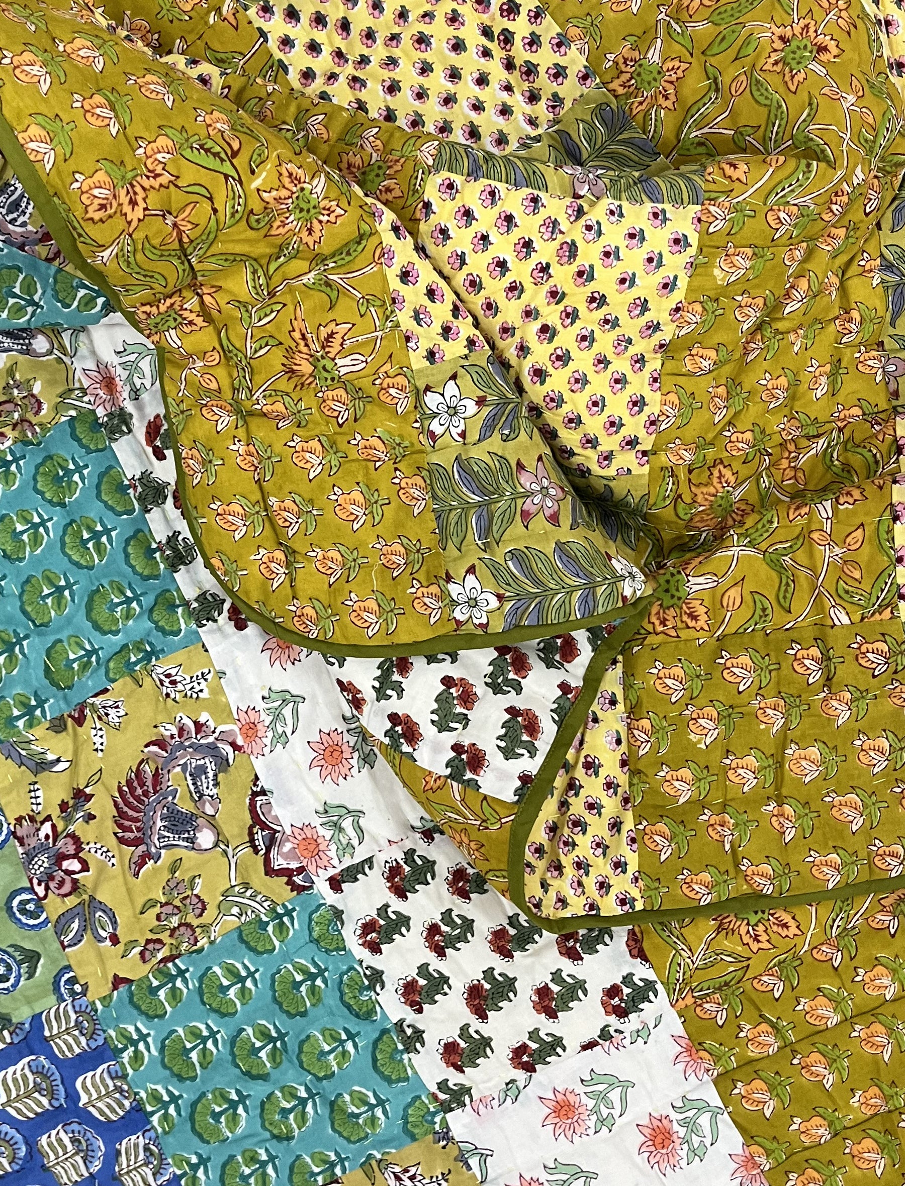 Hand Block Printed Cotton Single Quilt