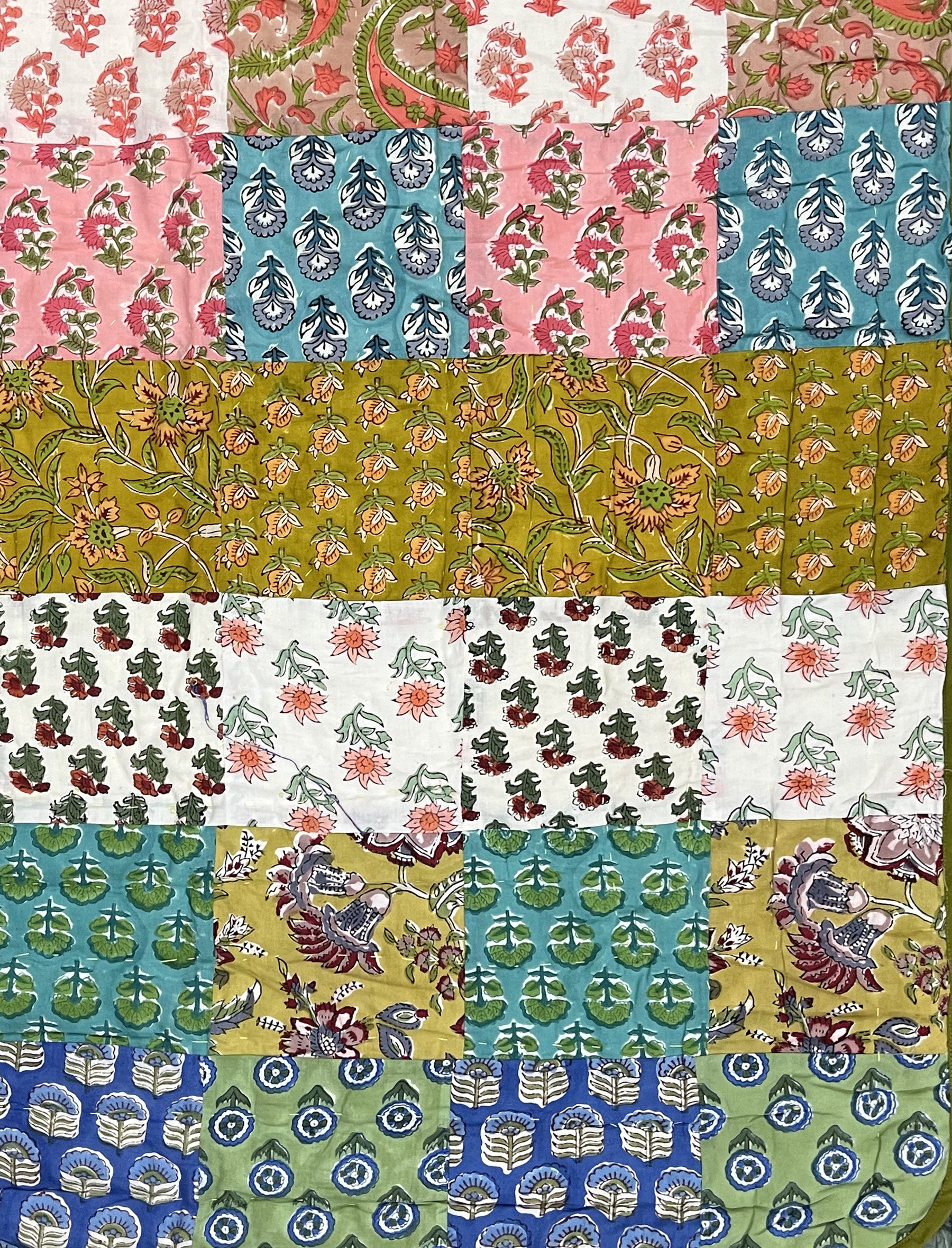 Hand Block Printed Cotton Single Quilt