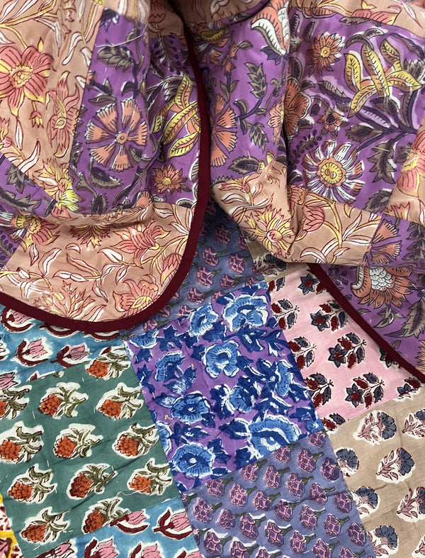 Hand Block Printed Cotton Single Quilt