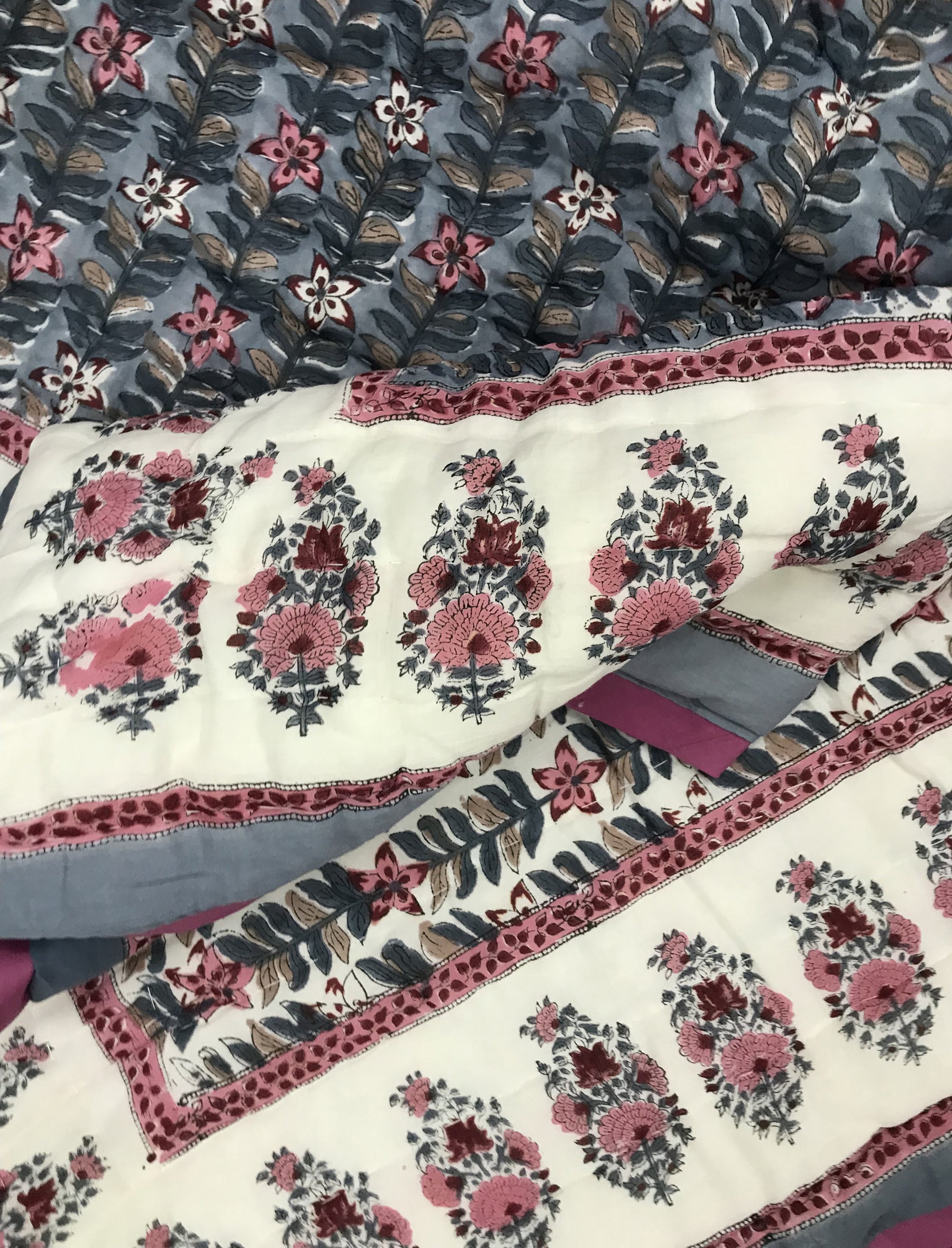 Hand Block Printed Cotton Single Quilt