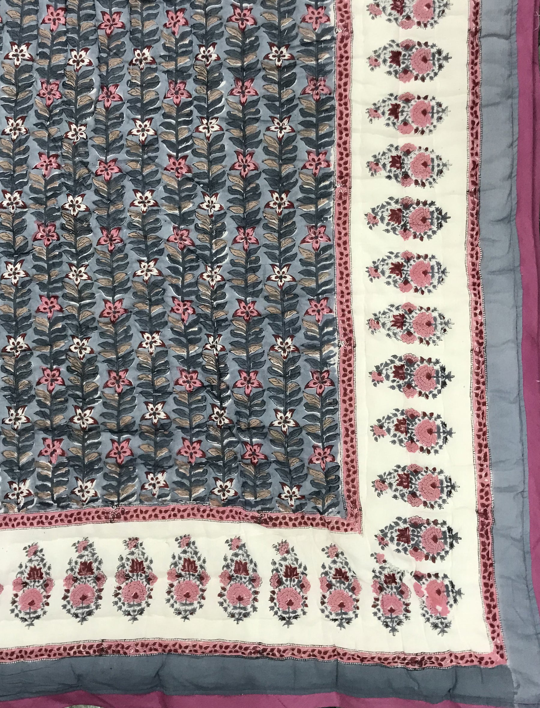 Hand Block Printed Cotton Single Quilt