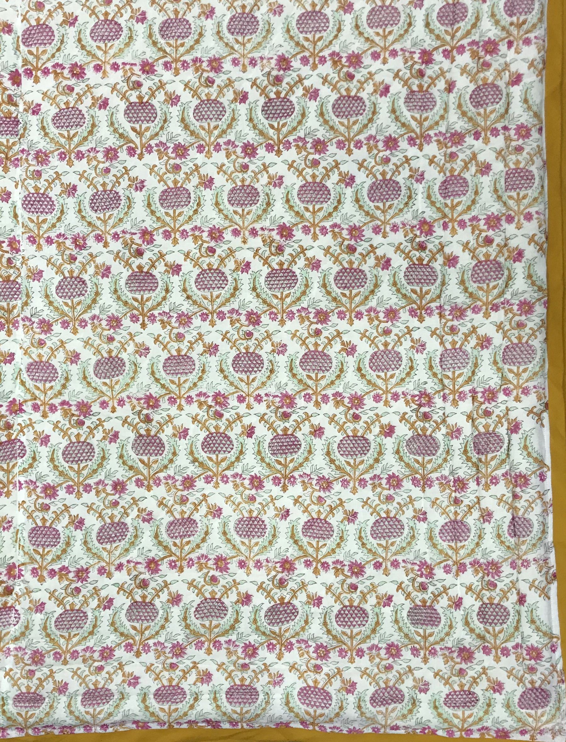 Hand Block Printed Cotton Single Quilt