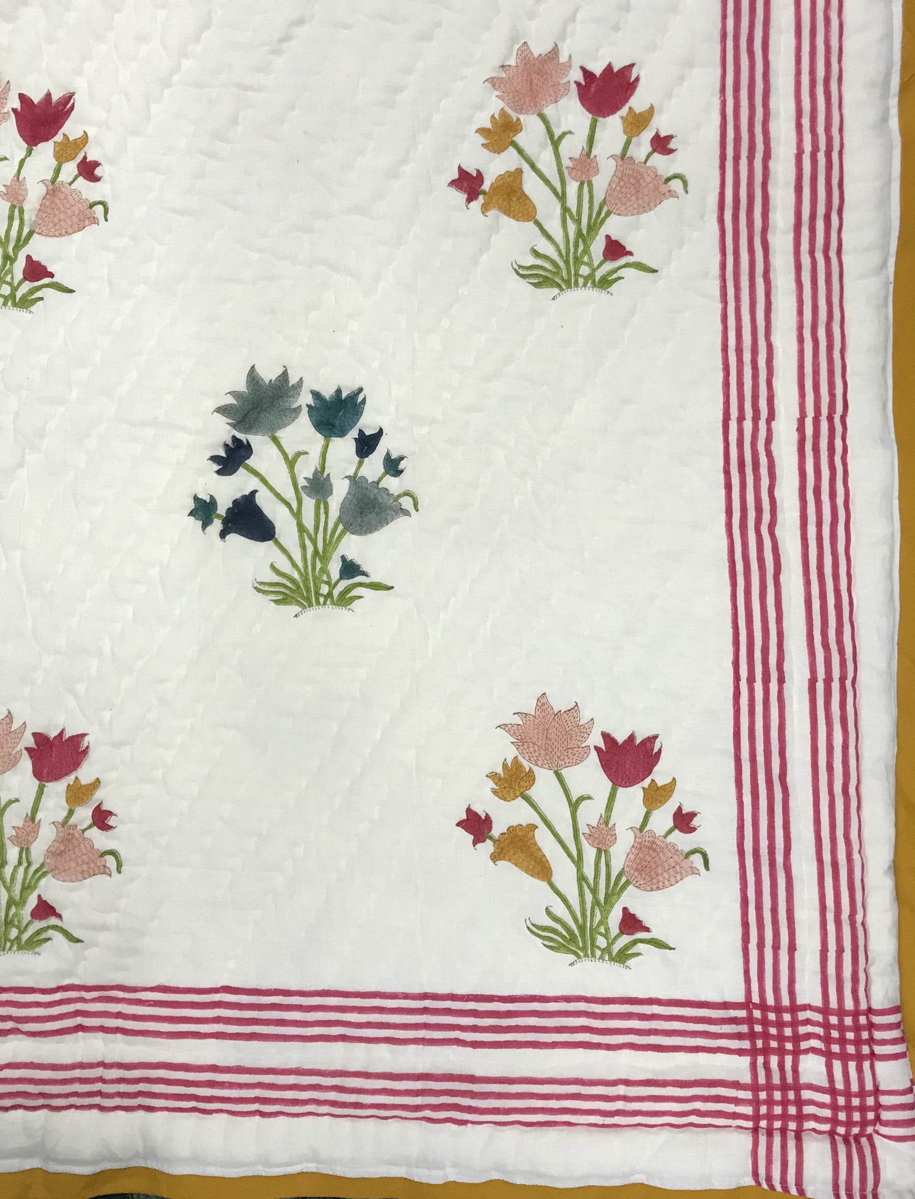 Hand Block Printed Cotton Single Quilt