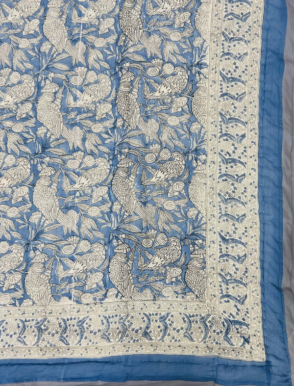 Hand Block Printed Cotton Single Quilt