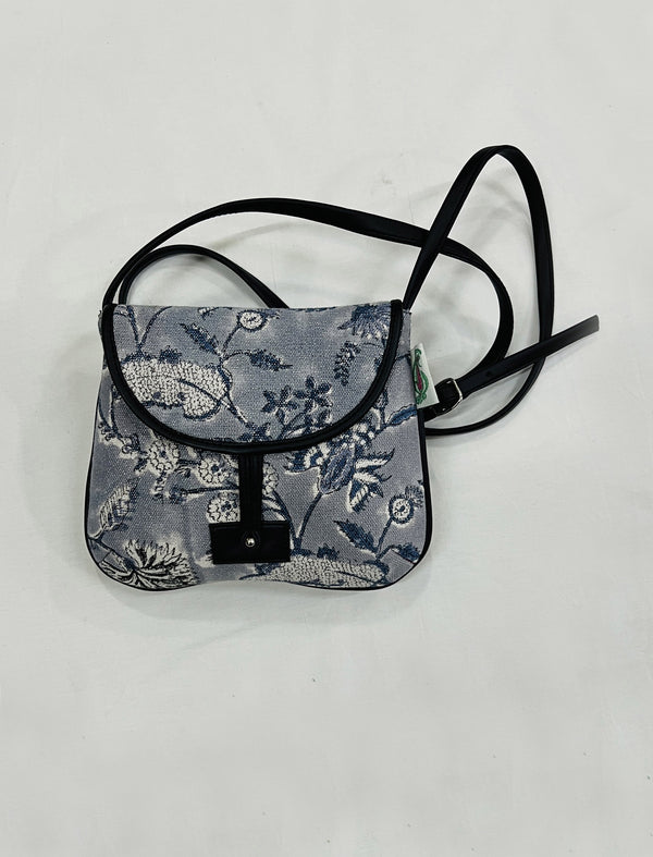 Block Printed Cotton Sling Bag For Women