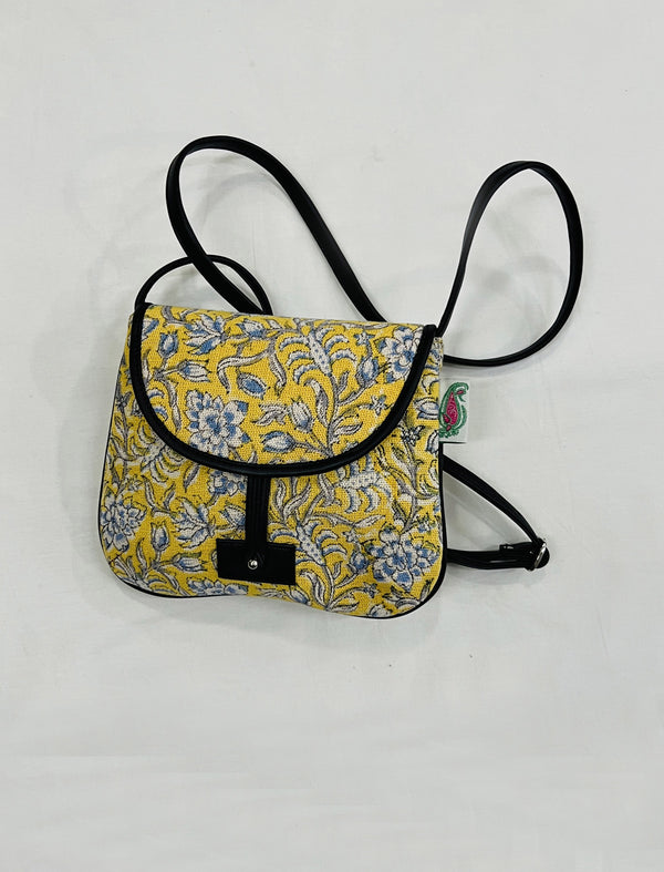 Block Printed Cotton Sling Bag For Women