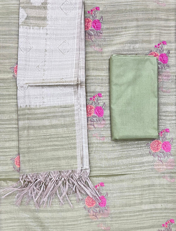 Festive Embroidery Unstitched Tissue Fancy Suit