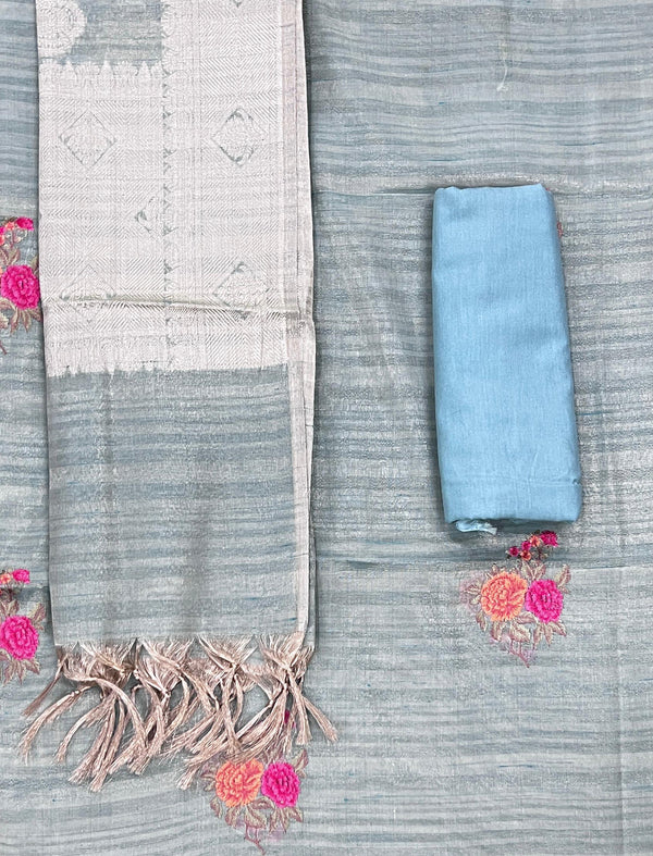 Festive Embroidery Unstitched Tissue Fancy Suit