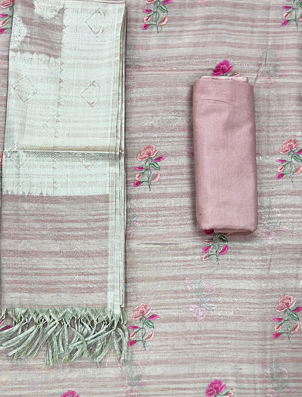 Festive Embroidery Unstitched Tissue Fancy Suit