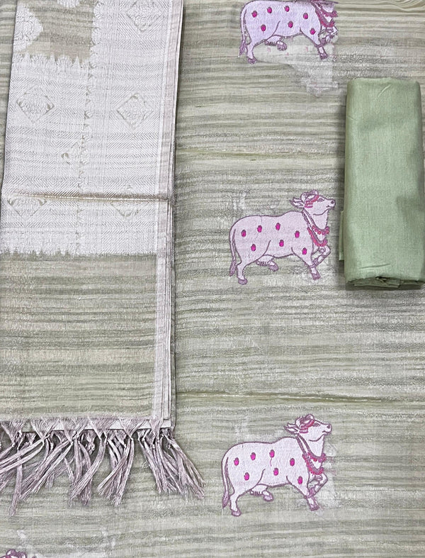 Festive Embroidery Unstitched Tissue Fancy Suit