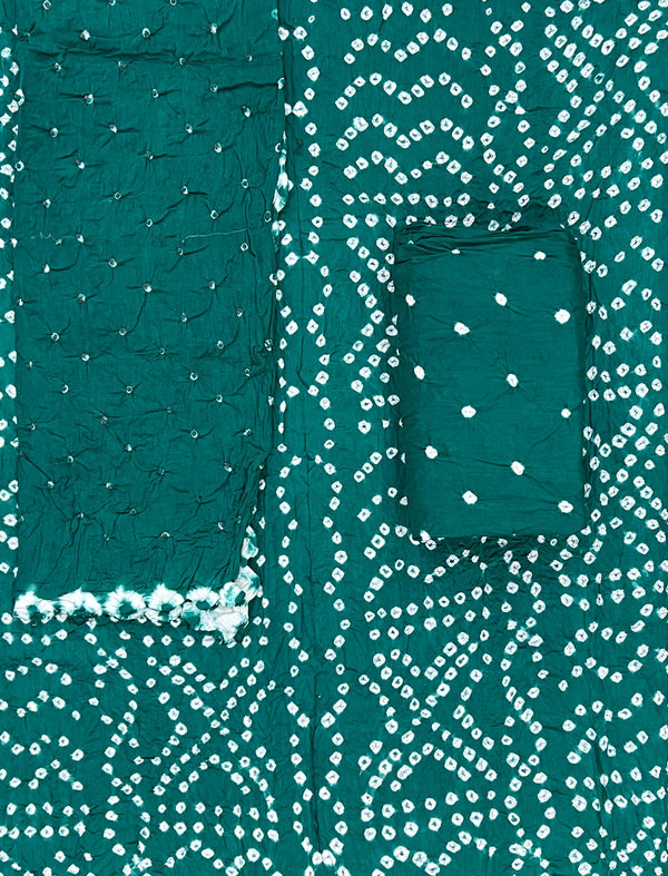 Festive Unstitched Cotton Bandhej Suit